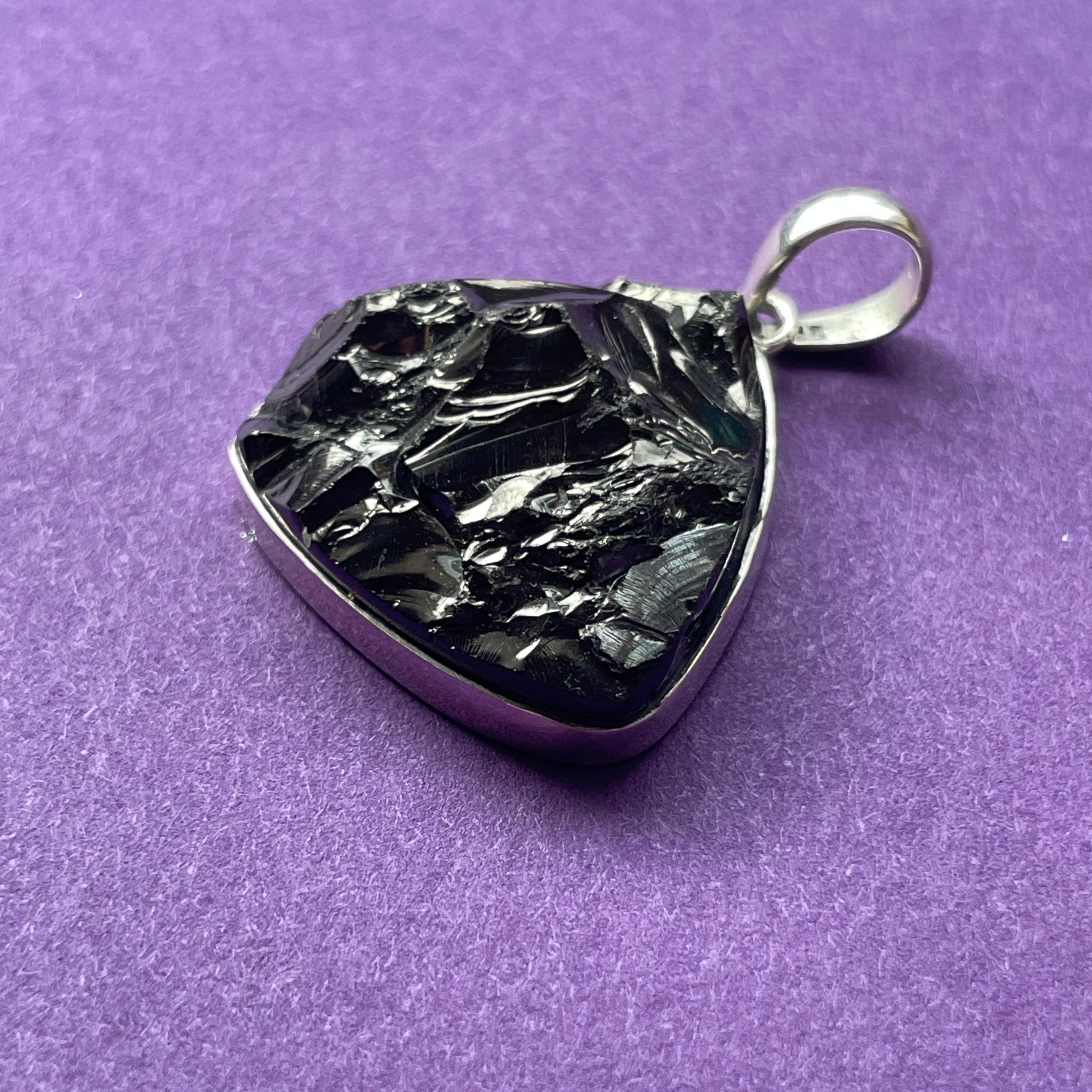 Black Shungite, Meteorite, and shops Herkimer Diamond Pendant