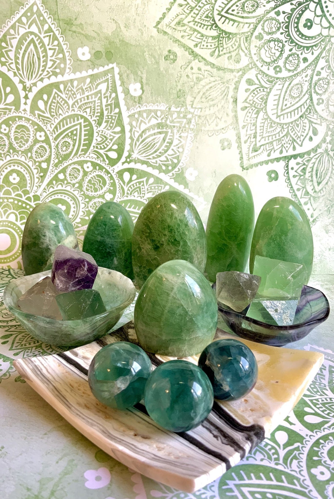 Assorted natural jade, deals fluorite, turquoise,etc